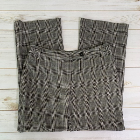 Ann Taylor Pants - Checkered trouser pant grey cream brown Ann Taylor